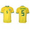 Brasil Casemiro #5 Hjemmedrakt VM 2022 Kortermet